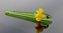 Handmade Yellow Glass Bellflower: Flamework Sculpture, Weatherproof Decor