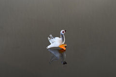 Mini Glass Bird Figurine - Tiny Glass Dove - Hand Blown Glass Bird - Whimsical Clear-White Bird Figurine
