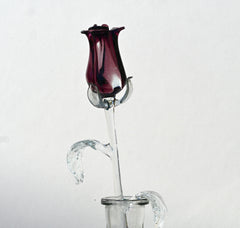 Purple Glass Flowers - Glass Flower Bouquet - Eternal Rose - Blown Glass Flowers Rose - Purple Glass Rose - Mothers Day Gifts for Her