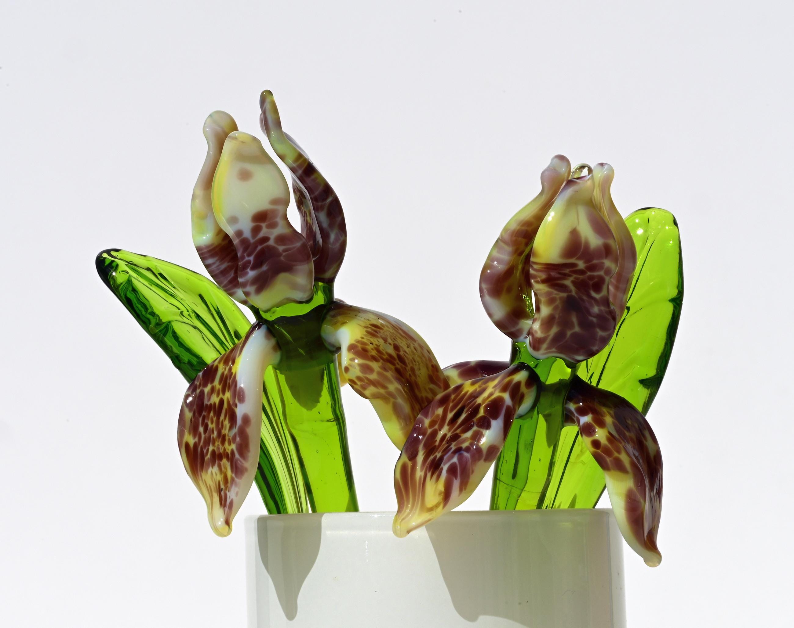 Glass Iris, Glass Birth Month Flower, Iris Art, Mini Glass Flowers Bouquet, Spring Decor, Forever Flowers, Mothers Day Gifts, Birthday Gift