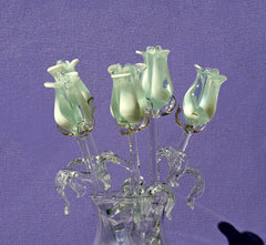 Glass Flower Bouquet - Handmade Glass Flowers Rose - Blown Glass Flowers - White Glass Rose - Christmas Gift for Mom