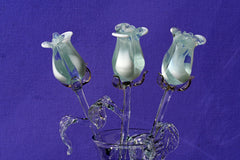 Glass Flower Bouquet - Handmade Glass Flowers Rose - Blown Glass Flowers - White Glass Rose - Christmas Gift for Mom