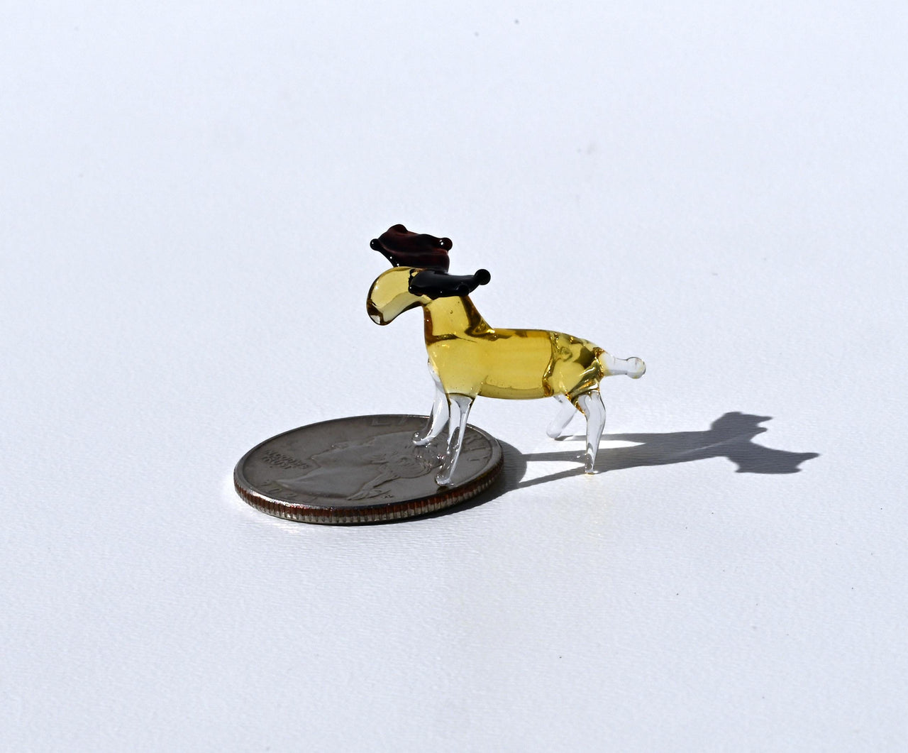 Lampwork Glass Moose Miniature Figurine, Detailed Collectible