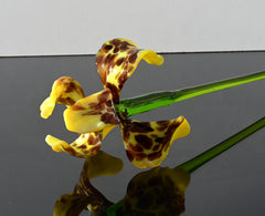Glass Iris Flower - Yellow Glass Flower Bouquet - Blown Glass Flowers - Handmade Glass Flowers - Birthday Gift for Her