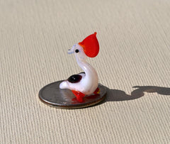 Handmade Glass Pelican Figurine: Whimsical Collectible Sculpture