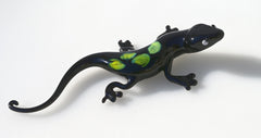 Handmade Glass Lizard, Salamander, Reptile Decor, Glass Sculpture, Reptile Art, Glass Animals, Black Lizard, Glass Salamander, Reptile