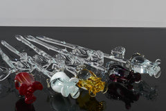 Handmade Multicolor Glass Rose Bouquet: Flame Worked Sculpture