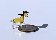 Lampwork Glass Moose Miniature Figurine, Detailed Collectible
