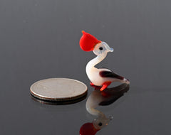 Handmade Glass Pelican Figurine: Whimsical Collectible Sculpture