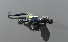 Handmade Black Glass Lizard Figurine: Weatherproof Art Sculpture