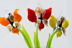 Glass Orchid Bouquet, Glass Flowers Bouquet, Forever Flowers, Faux Orchid Art, Orchid Gifts, Long Stem Glass Flowers, Mothers Day Gifts
