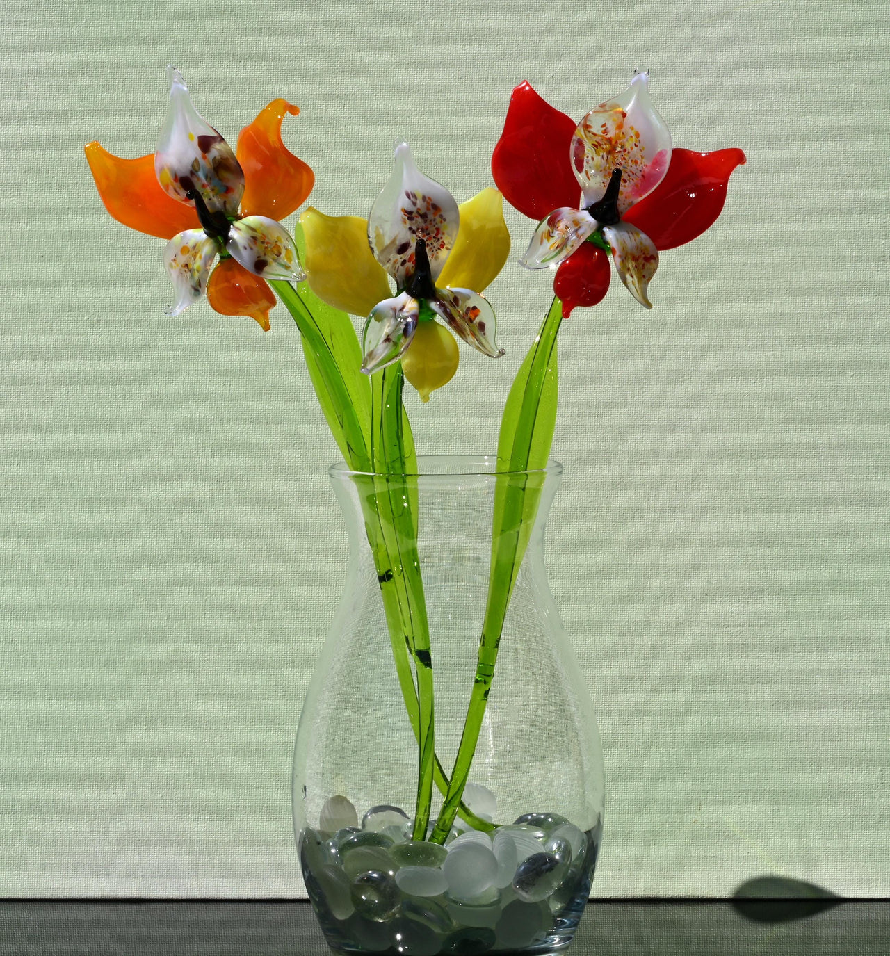 Glass Orchid Bouquet, Glass Flowers Bouquet, Forever Flowers, Faux Orchid Art, Orchid Gifts, Long Stem Glass Flowers, Mothers Day Gifts
