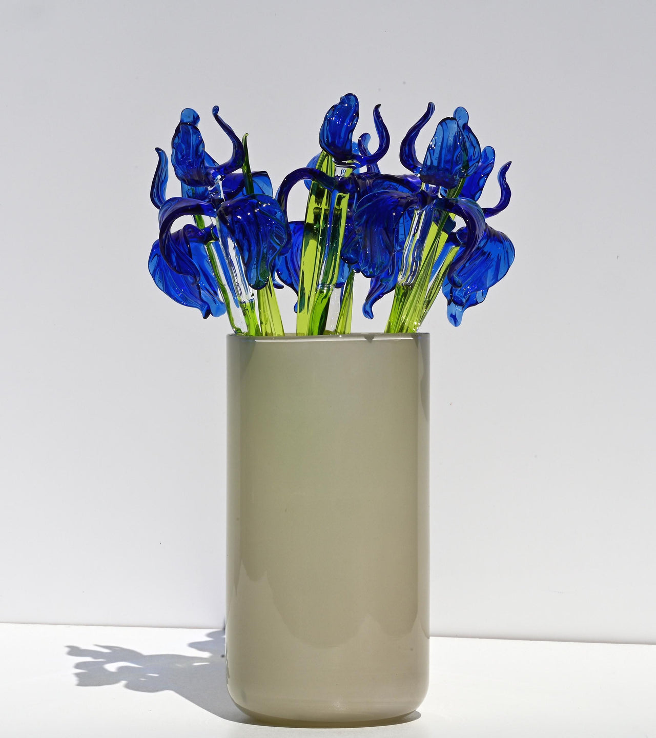 Glass Iris Flower - Hand Blown Glass Iris - Blue Glass Flowers Bouquet - Blown Glass Flowers - Christmas Gift for Mom