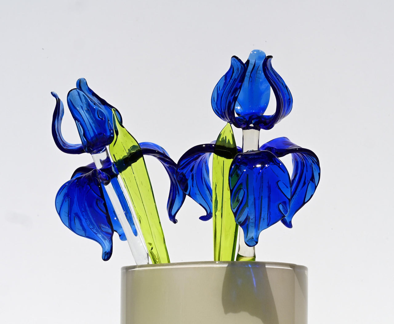 Glass Iris Flower - Hand Blown Glass Iris - Blue Glass Flowers Bouquet - Blown Glass Flowers - Christmas Gift for Mom
