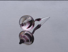 Hand-Blown Purple Glass Mushroom Decor: Weatherproof Flower Pot Ornament