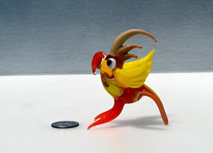 Handmade Glass Parrot Figurine: Whimsical Art Glass Sculpture