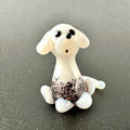 Dog Figurine, 101 Days of School Dalmation, Tiny Glass Animals, Miniature Glass Animals, Spotted Dog, Glass Dog Art Puppy