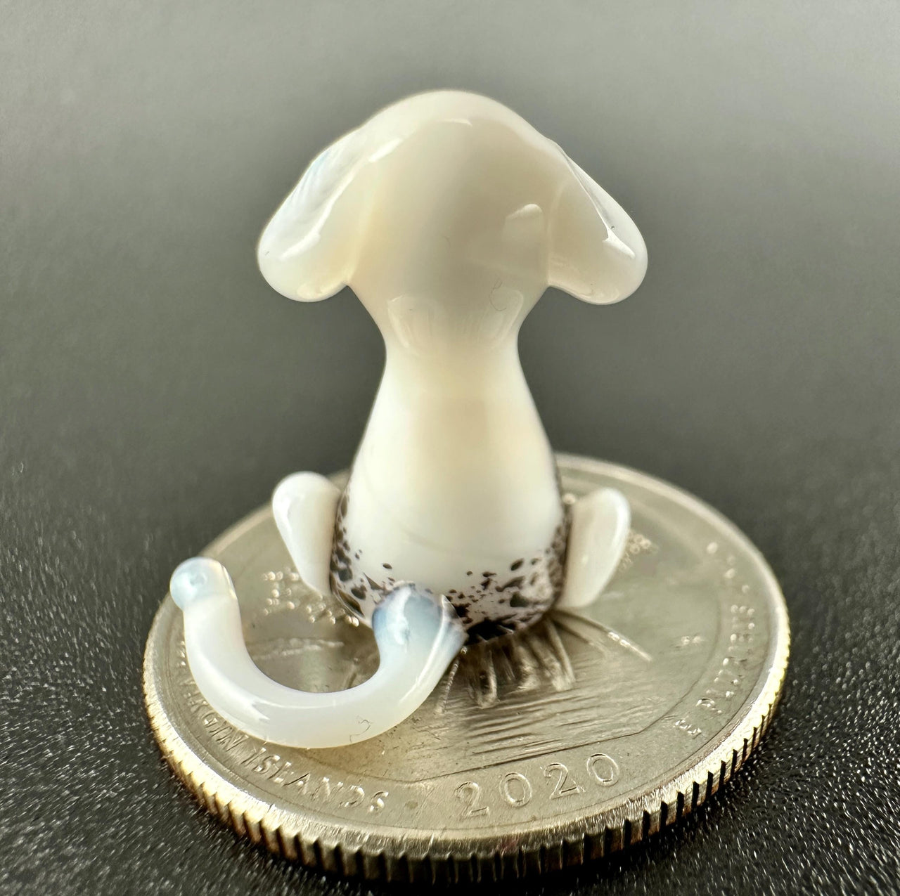 Dog Figurine, 101 Days of School Dalmation, Tiny Glass Animals, Miniature Glass Animals, Spotted Dog, Glass Dog Art Puppy