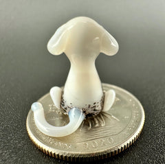 Dog Figurine, 101 Days of School Dalmation, Tiny Glass Animals, Miniature Glass Animals, Spotted Dog, Glass Dog Art Puppy
