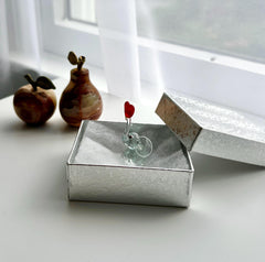 Handmade Glass Elephant with Heart | Tiny Love Keepsake Gift For Her