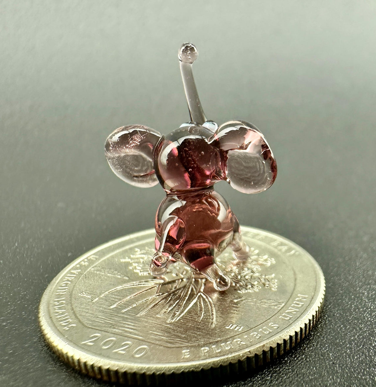 Handmade Purple Glass Elephant | Unique Lucky Gift for Her