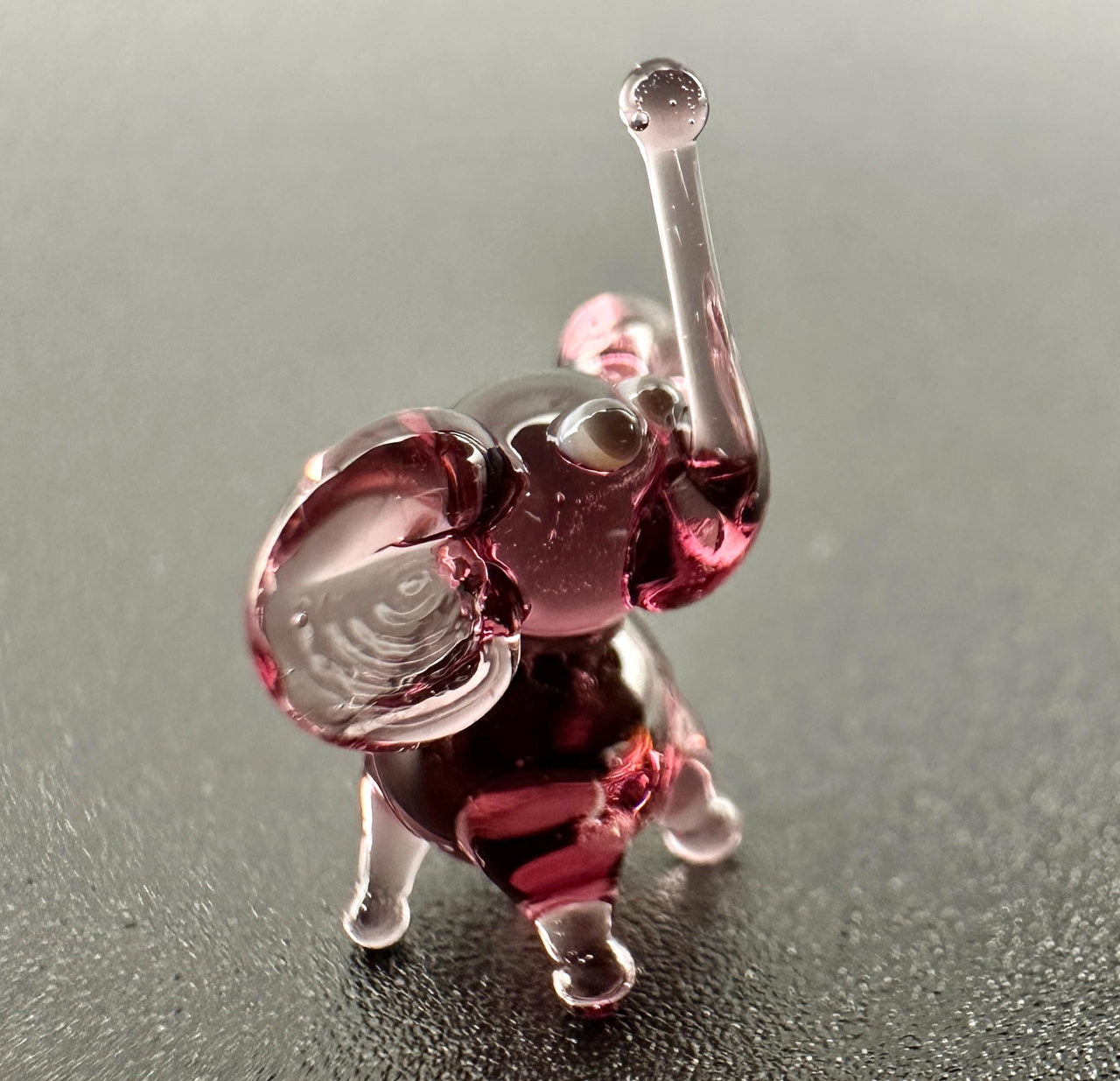 Handmade Purple Glass Elephant | Unique Lucky Gift for Her
