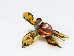 Hand-Blown Multicolor Glass Sea Turtle Figurine: Intricate Detail, 4-Inch