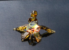 Hand-Blown Multicolor Glass Sea Turtle Figurine: Intricate Detail, 4-Inch