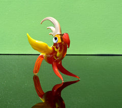 Handmade Glass Parrot Figurine: Whimsical Art Glass Sculpture