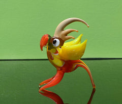 Handmade Glass Parrot Figurine: Whimsical Art Glass Sculpture