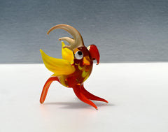 Handmade Glass Parrot Figurine: Whimsical Art Glass Sculpture