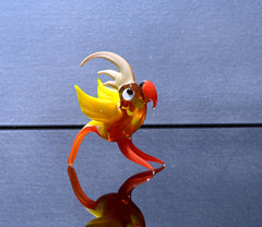 Handmade Glass Parrot Figurine: Whimsical Art Glass Sculpture