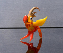 Handmade Glass Parrot Figurine: Whimsical Art Glass Sculpture