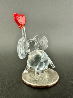 Handmade Glass Elephant with Heart | Tiny Love Keepsake Gift For Her