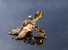 Hand-Blown Multicolor Glass Sea Turtle Figurine: Intricate Detail, 4-Inch
