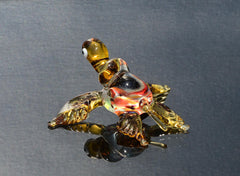 Hand-Blown Multicolor Glass Sea Turtle Figurine: Intricate Detail, 4-Inch