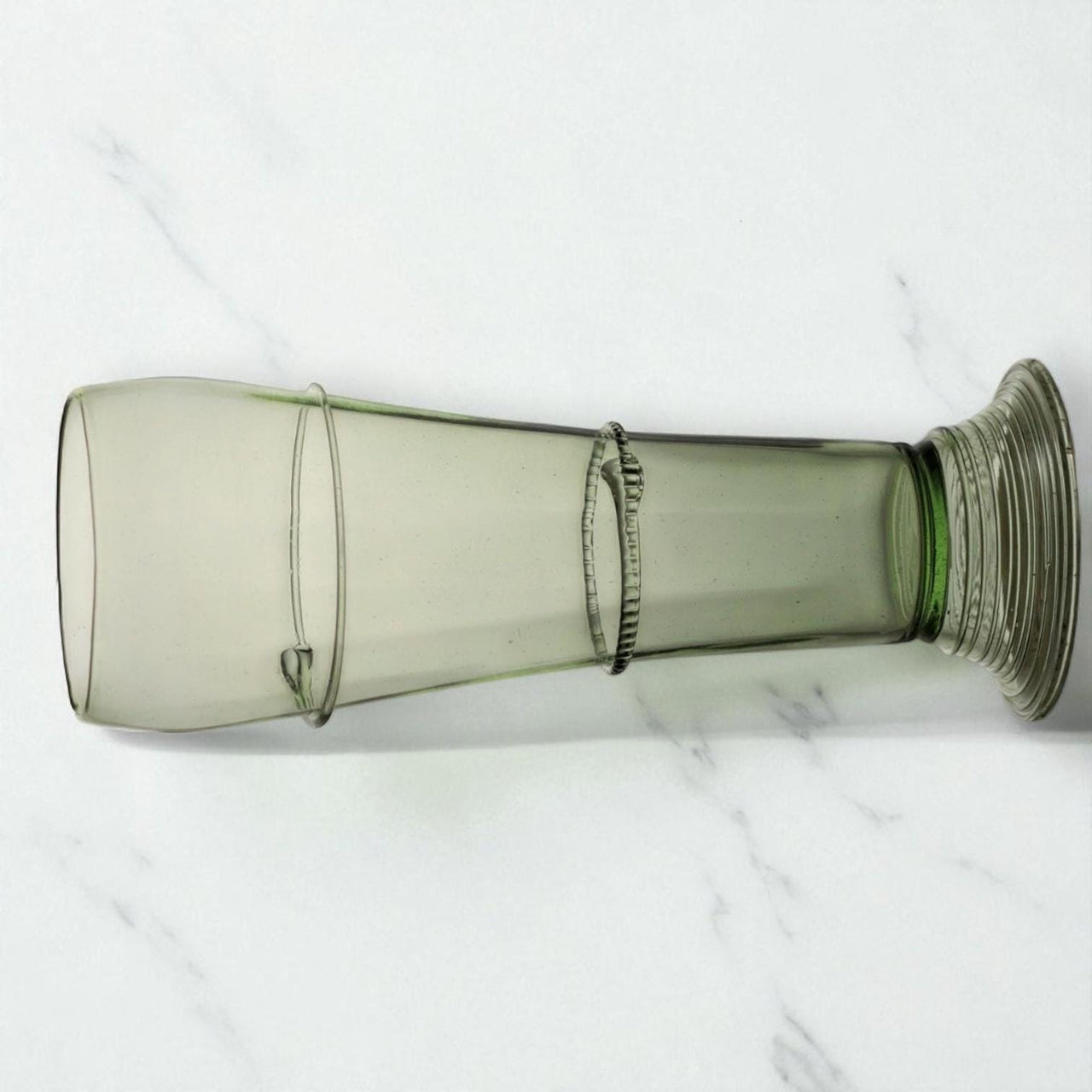 Handmade Forest Glass Tall Vase – č. 3 Sklenice – Elegant 24 cm Artisan Green Vase for Flowers.