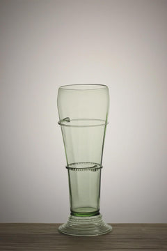 Handmade Forest Glass Tall Vase – č. 3 Sklenice – Elegant 24 cm Artisan Green Vase for Flowers.