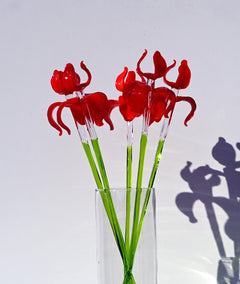 Glass Iris Flowers, Glass Flowers Bouquet, Glass Birth Month Flower, Forever Flowers, Hand Blown Glass Iris Gift, Iris Art Mothers Day Gifts