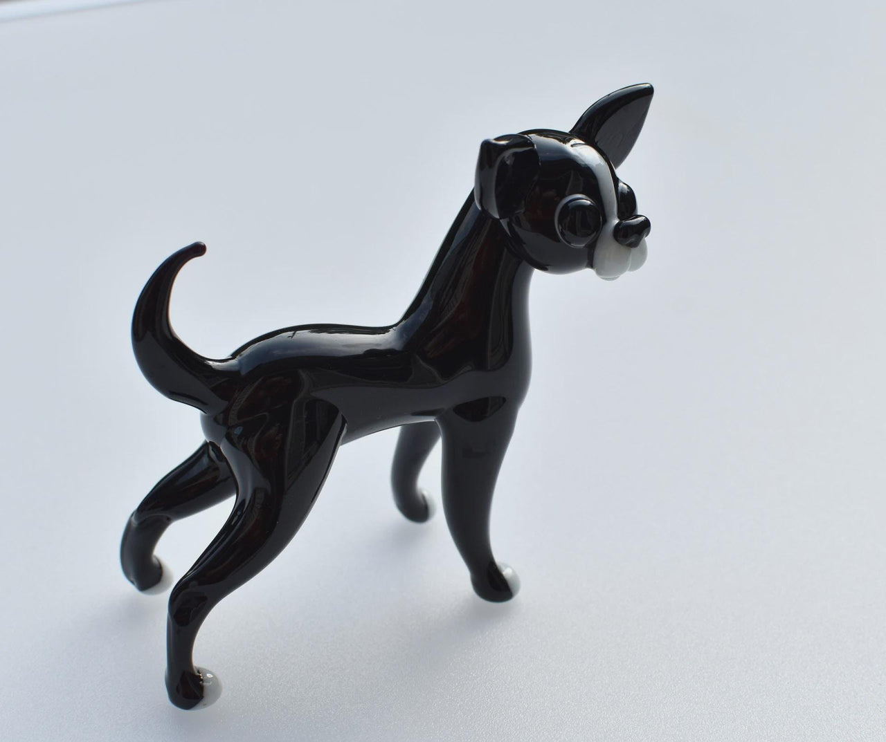 Handmade Glass Dog Sculpture Set | French Bulldog & Chihuahua | Art Collectible Set of 2
