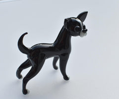Handmade Glass Dog Sculpture Set | French Bulldog & Chihuahua | Art Collectible Set of 2