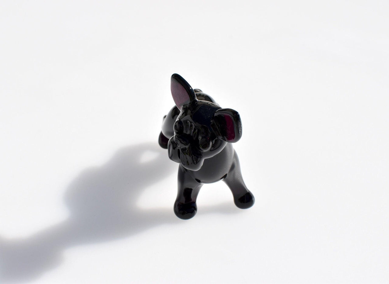Handmade Glass Dog Sculpture Set | French Bulldog & Chihuahua | Art Collectible Set of 2