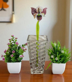 Purple Glass Orchid Flower, Purple Glass Flowers Easter Gift - Handblown Glass Orchid Stem – Gift for Mothers Day & Anniversaries