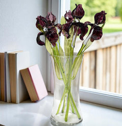 Glass Iris Flower, Purple Glass Flowers, February Birth Flower, Glass Birth Month Flower Bouquet, Iris Glass, Iris Art, February Birthday