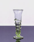 Handblown Green Glass Spiral Vase: Modern Art Glass Centerpiece