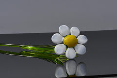 Hand-Blown Glass Daisy Vase: Light Green Art Glass Decor