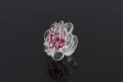 Handblown Glass Rose Sculpture: Artisan Floral Decor, Unique Keepsake