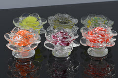 Handblown Glass Rose Sculpture: Artisan Floral Decor, Unique Keepsake