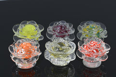 Handblown Glass Rose Sculpture: Artisan Orange Flower, Unique Art Gift