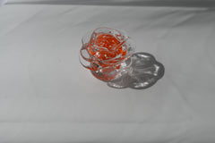 Handblown Glass Rose Sculpture: Artisan Orange Flower, Unique Art Gift